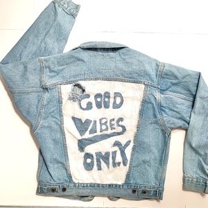 Good Vibes Only Vintage Jean Jacket